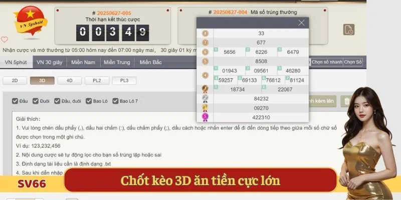 Chốt kèo 3D ăn tiền cực lớn